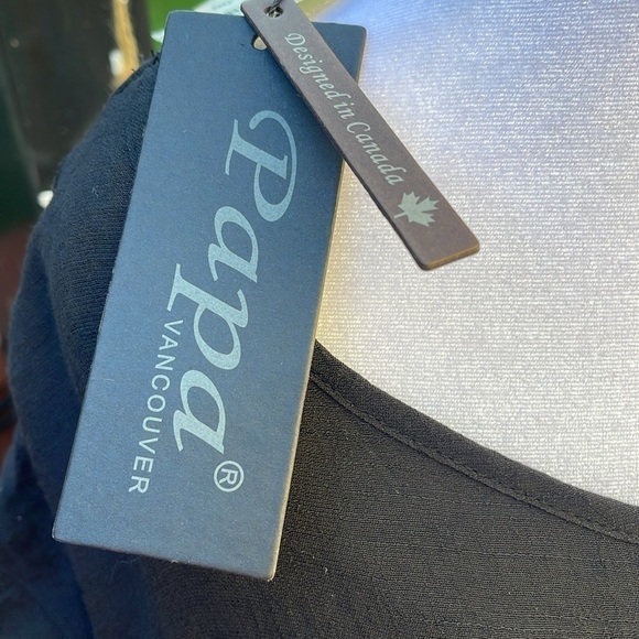 Papa M black shortsleeved over head pocketed  fully lined shirt button detail - Picture 5 of 12